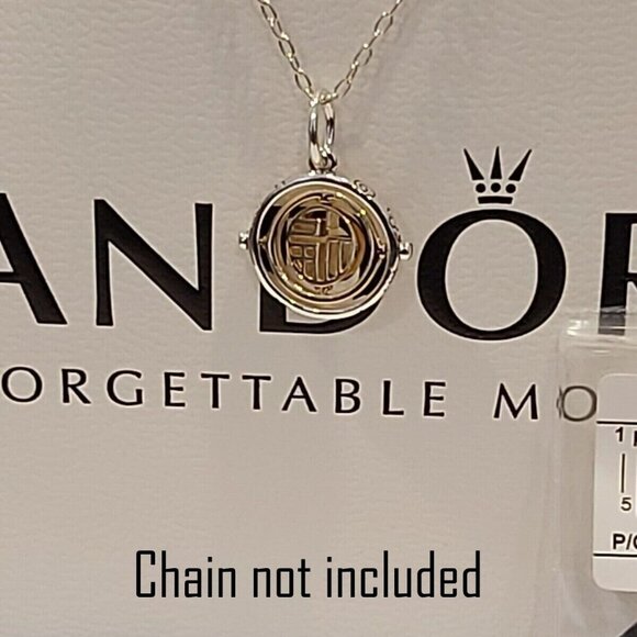 AUTHENTIC PANDORA TWO-TONE Fú Spinning Dangle Charm/Pendant 762536C00 - Picture 10 of 15